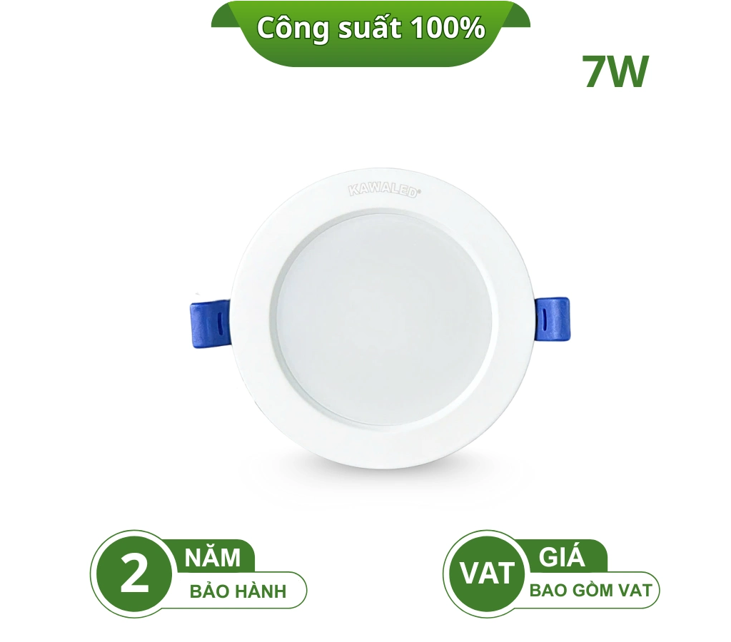 ĐÈN LED ÂM TRẦN ĐÚC NGUYÊN KHỐI 1 MÀU DL90-7W-T/V/TT