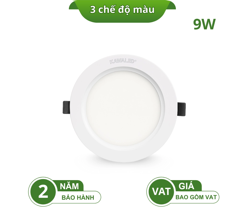 ĐÈN LED ÂM TRẦN MỎNG GIẬT CẤP 3 MÀU DL135-A9W-3M