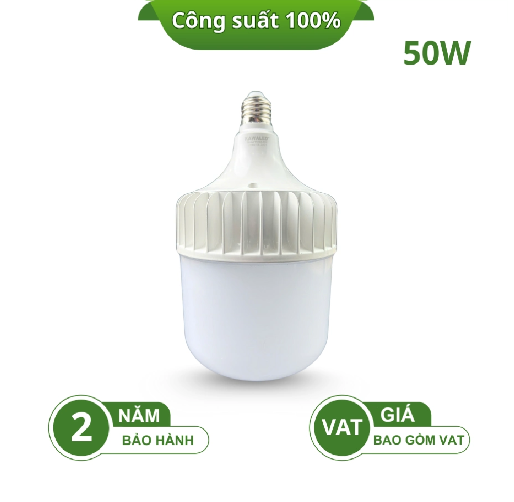 ĐÈN LED BULB TRỤ NHÔM ĐÚC TN140-50W-T/V E27