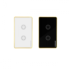 Công Tắc Thông Minh Wifi Viền Vàng BLE-2N B/W