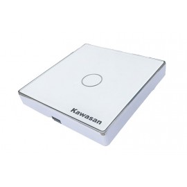 Công tắc wifi âm tường vuông CT1VW-WF-VB (Kính trắng viền bạc)