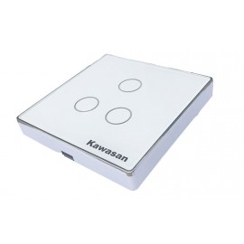 Công tắc wifi âm tường vuông CT3VW-WF-VB (Kính trắng viền bạc)