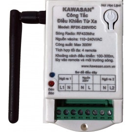 Vật Tư công tắc điều khiển từ xa - 2 kênh, anten ngắn, không remote RF2K 220V